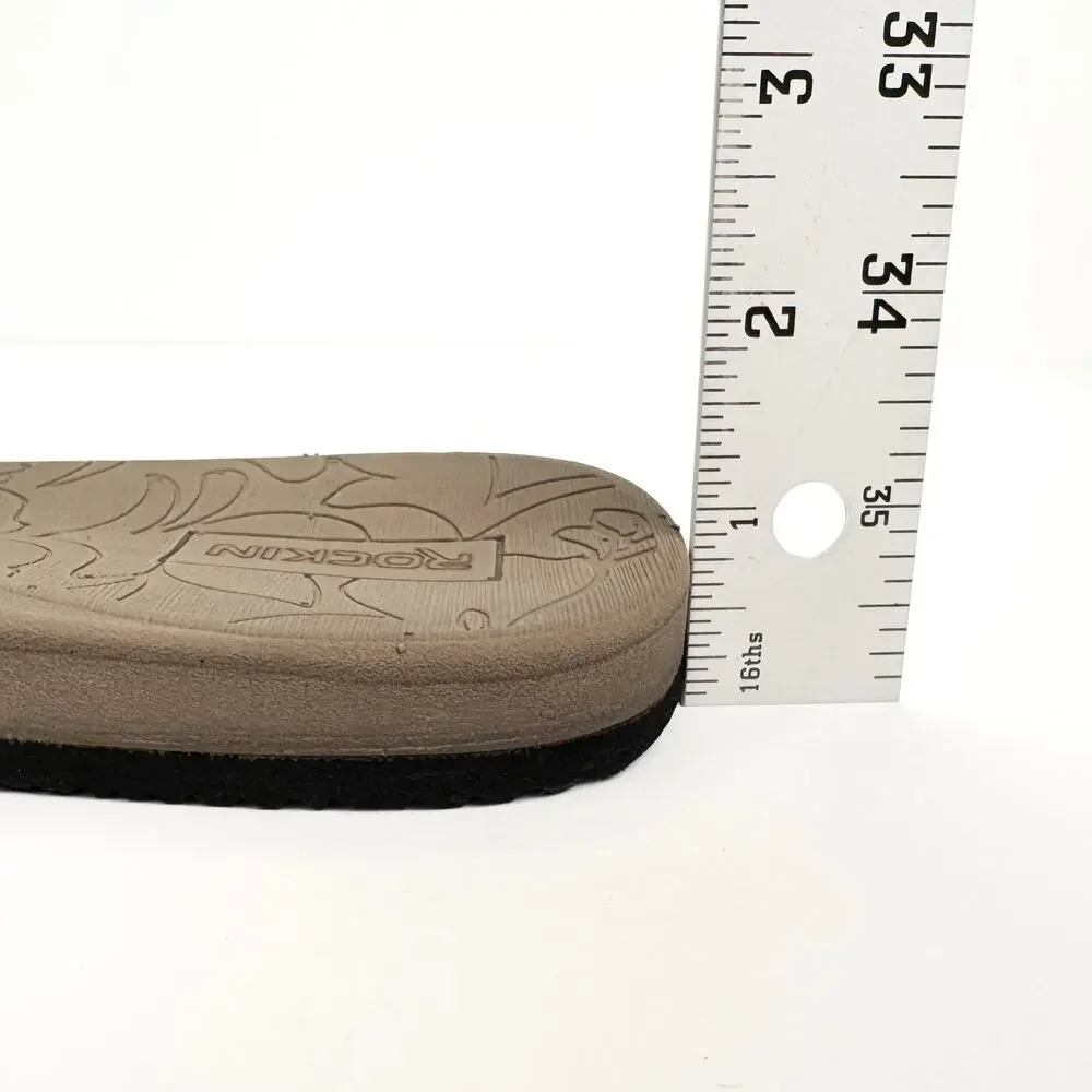 Rockin Brown Faux Suede Lightweight Padded Breathable Flip Flops Sz‎ 11 Comfort